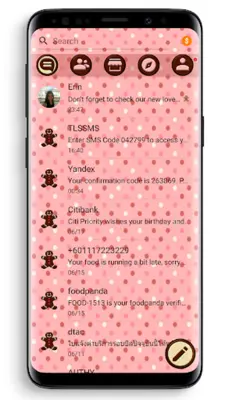 SMS Theme Love Chocolate pink android App screenshot 6